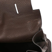Hermes 2001 Cafe Taurillon Clemence Kelly 50 Retourne 2way Shoulder Handbag