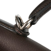 Hermes 2001 Cafe Taurillon Clemence Kelly 50 Retourne 2way Shoulder Handbag
