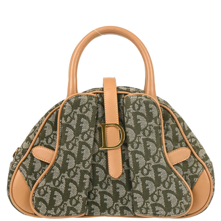 Christian Dior 1991 Green Double Saddle Trotter Handbag
