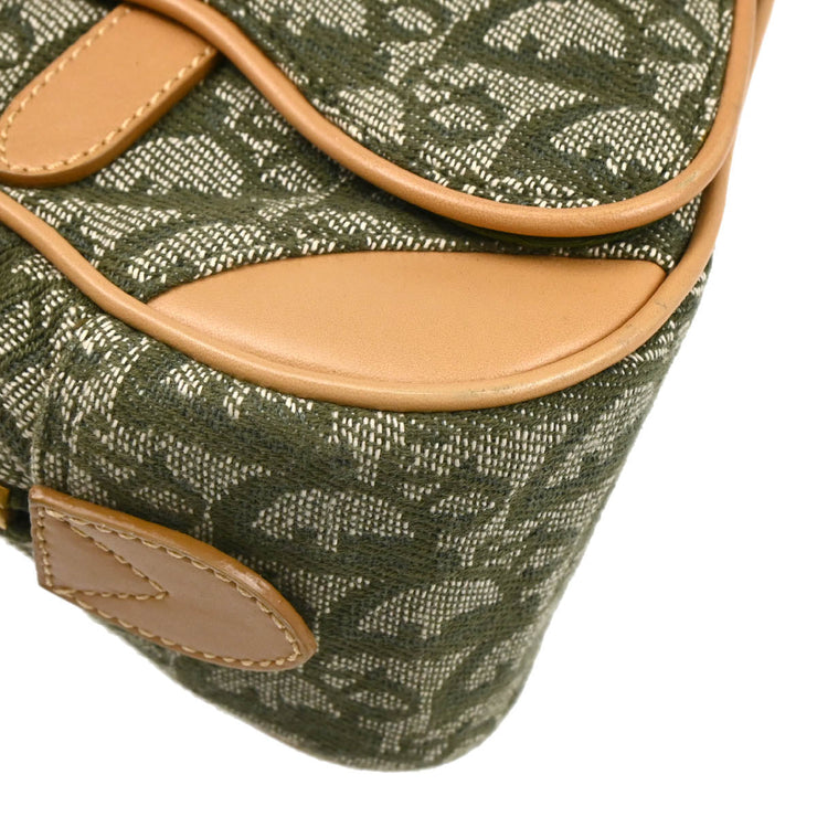 Christian Dior 1991 Green Double Saddle Trotter Handbag