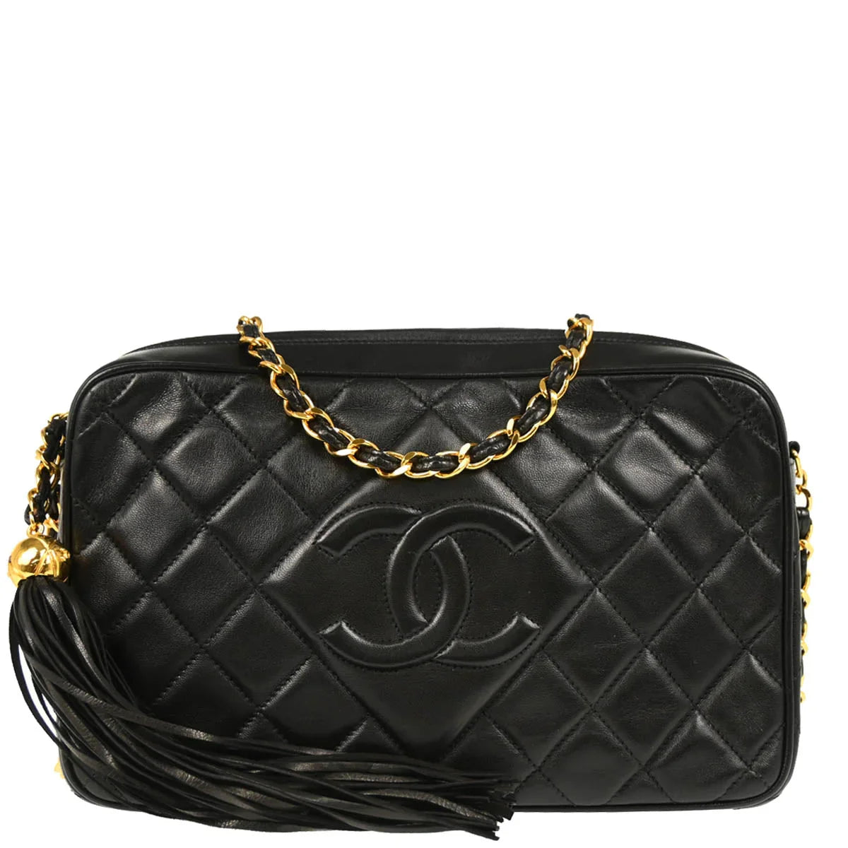 Chanel 1994-1996 Black Lambskin Camera Bag Small