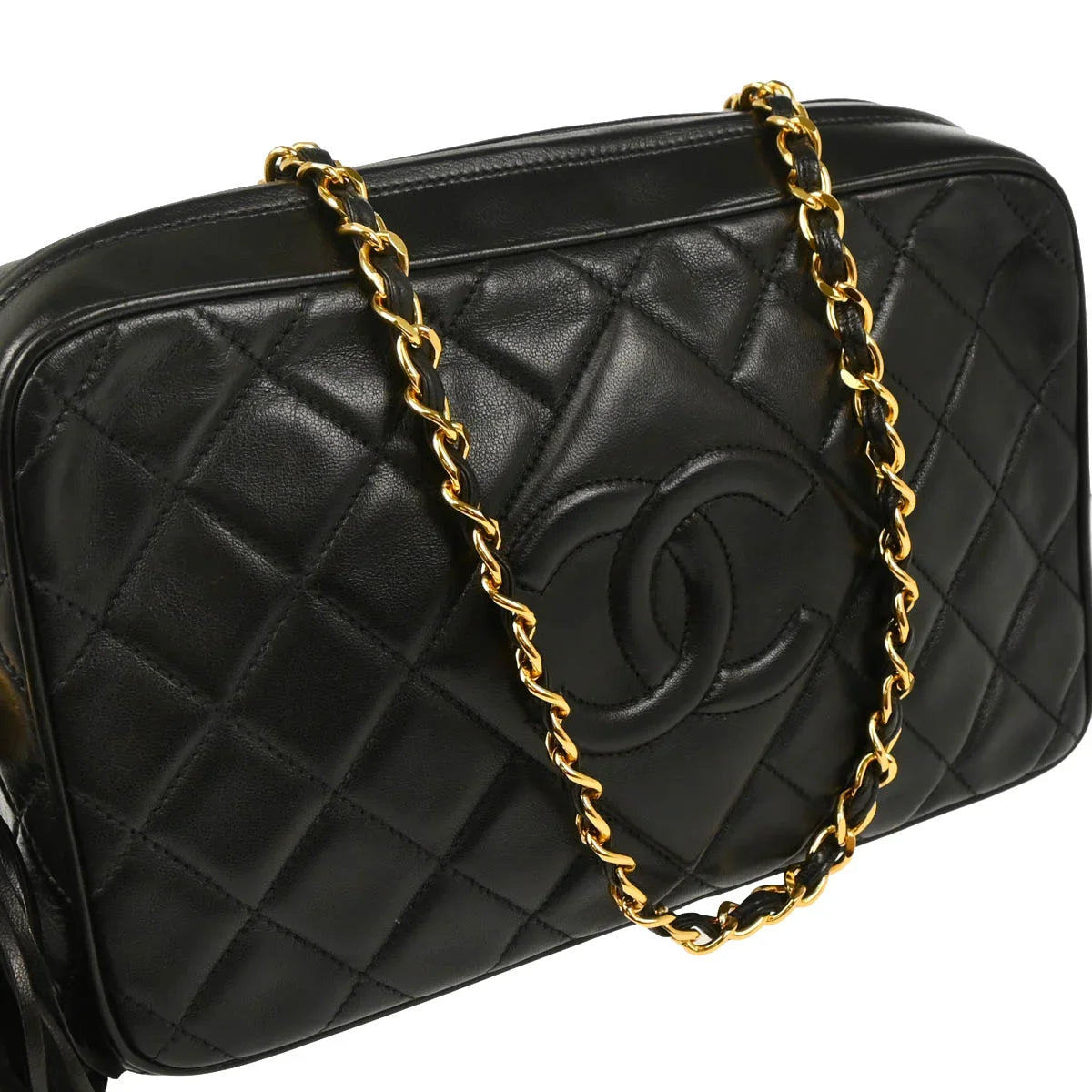 Chanel 1994-1996 Black Lambskin Camera Bag Small