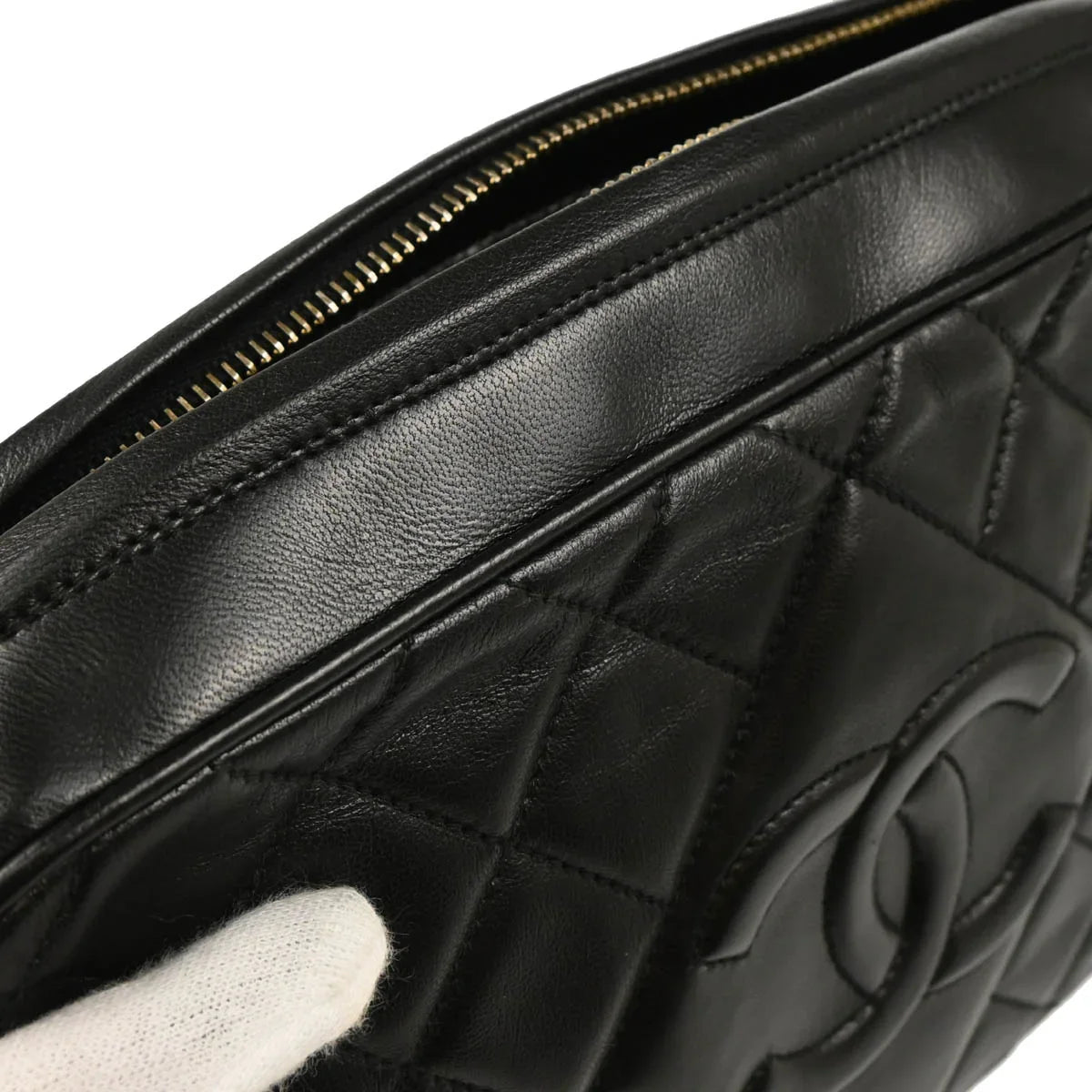 Chanel 1994-1996 Black Lambskin Camera Bag Small