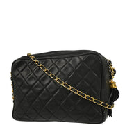 Chanel 1986-1988 Black Lambskin Camera Bag Small