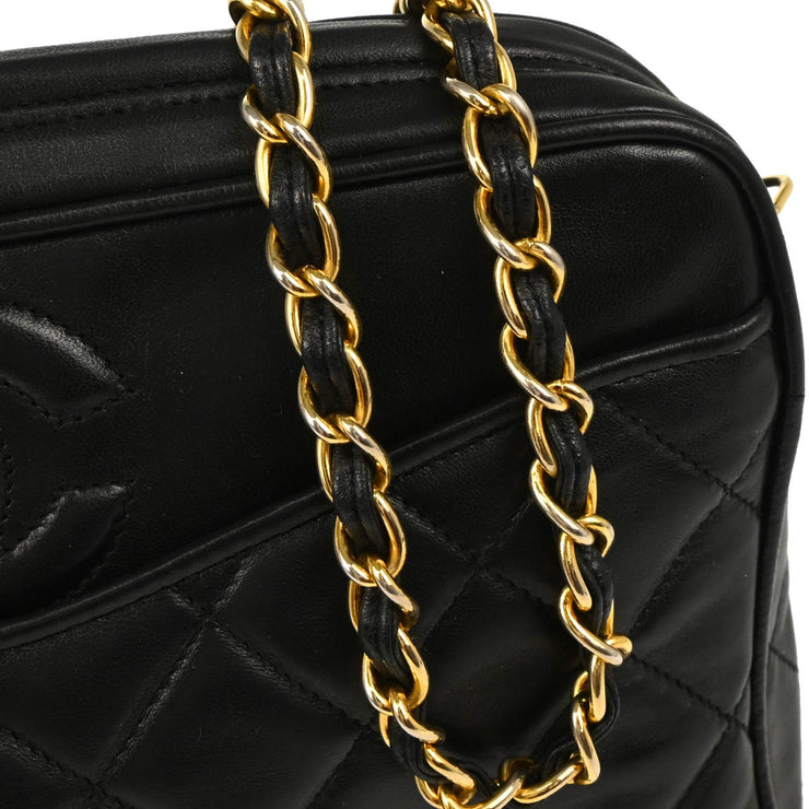 Chanel 1986-1988 Black Lambskin Camera Bag Small