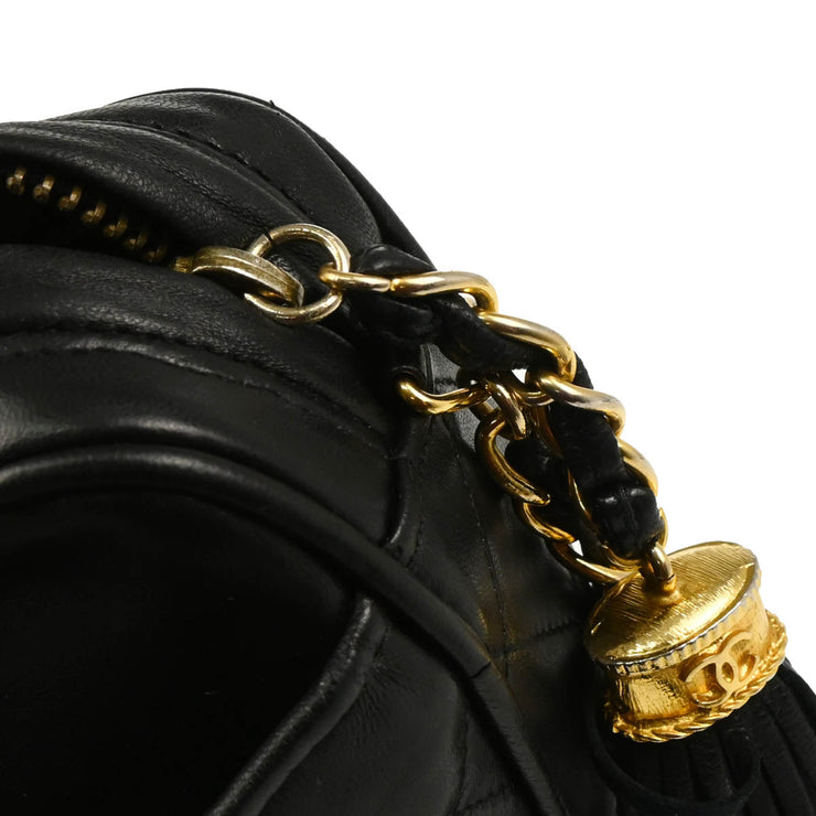 Chanel 1986-1988 Black Lambskin Camera Bag Small