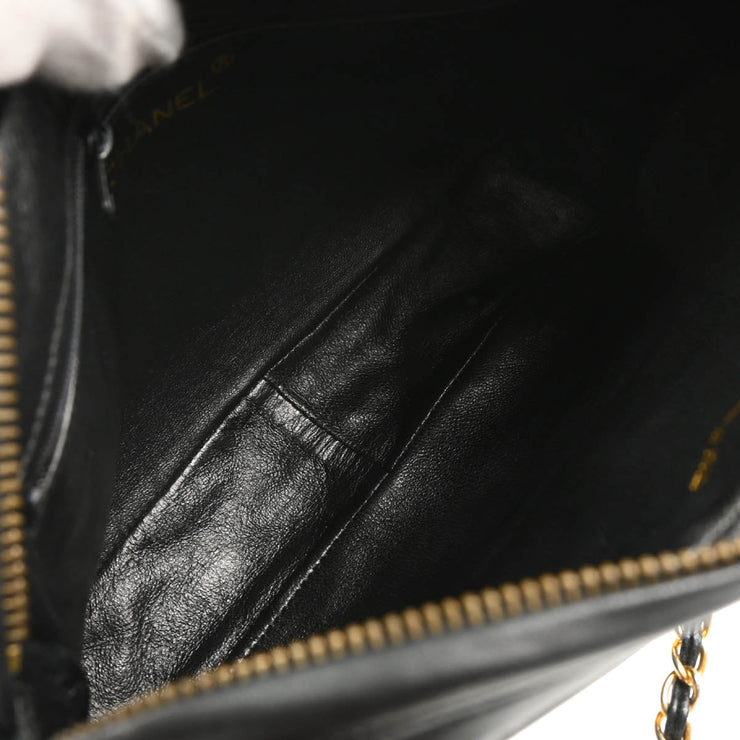 Chanel 1986-1988 Black Lambskin Camera Bag Small