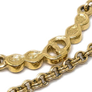 Christian Dior Chain Necklace Gold Rhinestone
