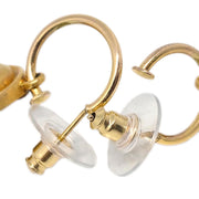 Chanel Button Dangle Piercing Earrings Gold 99P