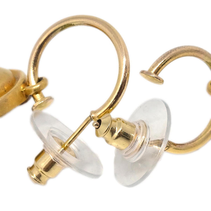 Chanel Button Dangle Piercing Earrings Gold 99P