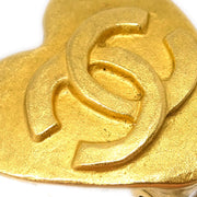 Chanel Gold Heart Earrings Clip-On 95P