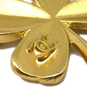Chanel Clover Brooch Pin Gold 03P