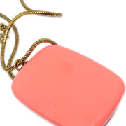 Chanel Gold Pink Acrylic Pendant Necklace 03P