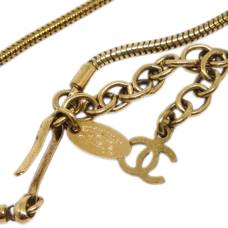Chanel Gold Pink Acrylic Pendant Necklace 03P