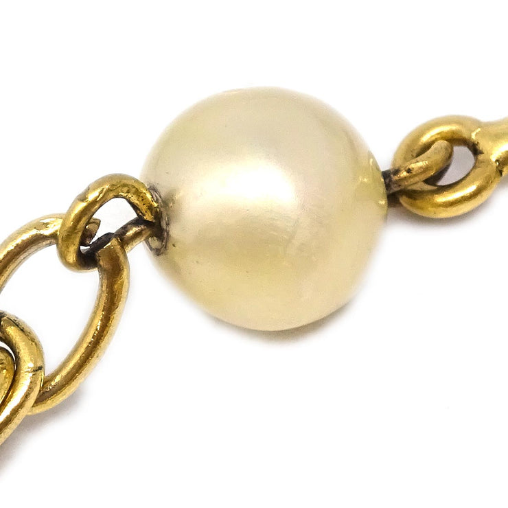 Chanel Star Chain Bracelet Gold Costume Pearl 1982