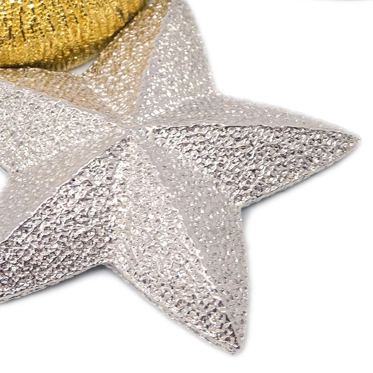 Christian Dior Star Moon Brooch Pin Silver Gold