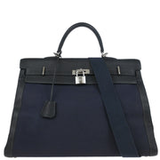 Hermes Toile Officier Taurillon Clemence Kelly 50 Retourne 2way Shoulder Handbag  2002