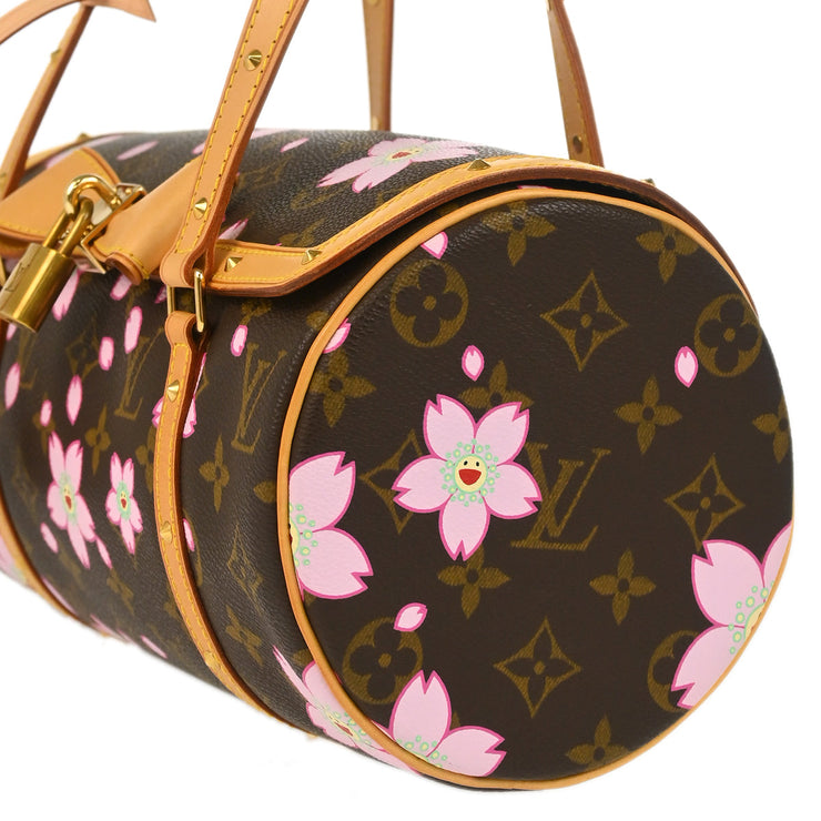 Louis Vuitton 2003 Monogram Cherry Blossom Papillon Handbag M92009