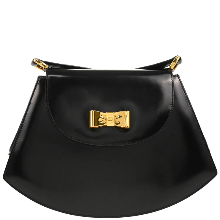 Gucci Black Leather Bow Shoulder Bag