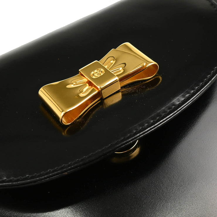 Gucci Black Leather Bow Shoulder Bag