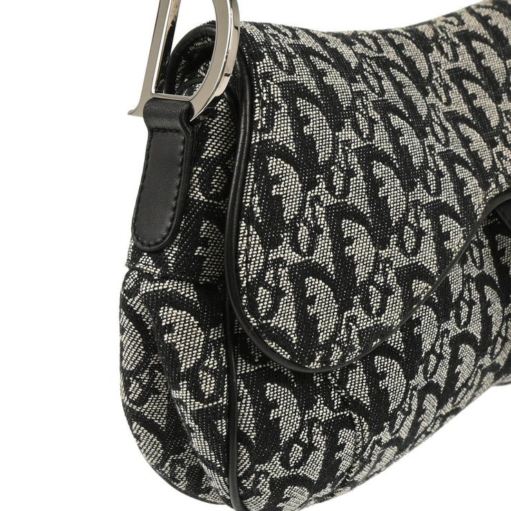 Christian Dior 2002 Black Double Saddle Handbag