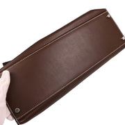 Hermes 2007 Havane Swift Kelly Flat 35 Retourne 2way Shoulder Handbag