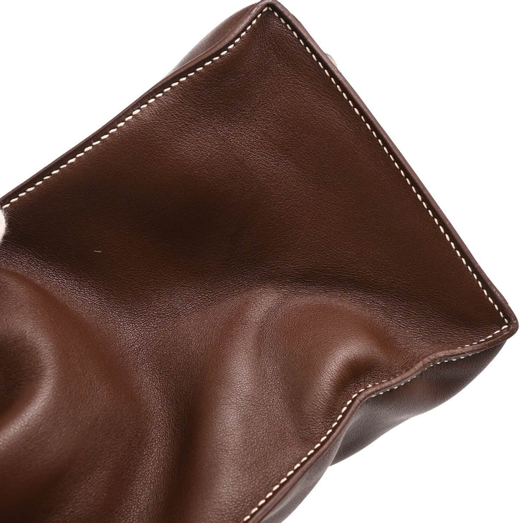 Hermes 2007 Havane Swift Kelly Flat 35 Retourne 2way Shoulder Handbag