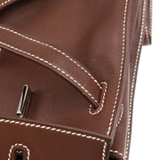Hermes 2007 Havane Swift Kelly Flat 35 Retourne 2way Shoulder Handbag