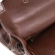 Hermes 2007 Havane Swift Kelly Flat 35 Retourne 2way Shoulder Handbag