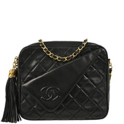 Chanel 1989-1991 Black Lambskin Camera Bag Mini