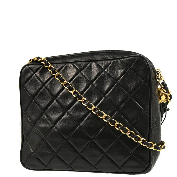 Chanel 1989-1991 Black Lambskin Camera Bag Mini