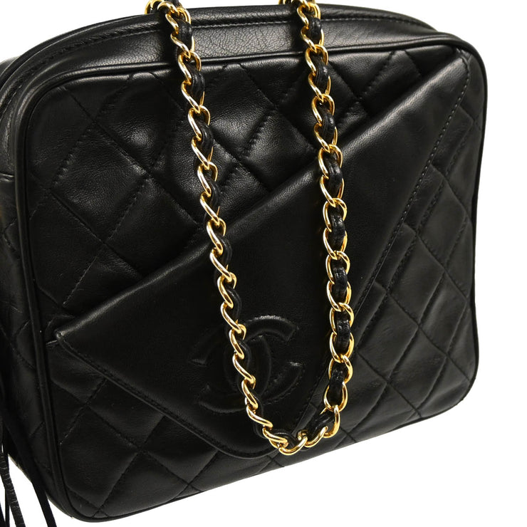 Chanel 1989-1991 Black Lambskin Camera Bag Mini