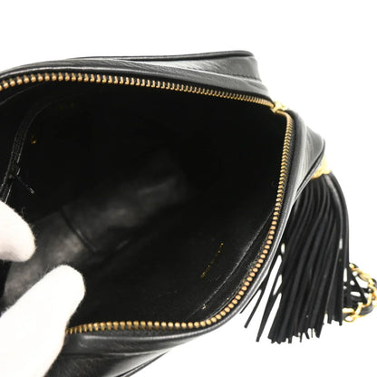 Chanel 1989-1991 Black Lambskin Camera Bag Mini