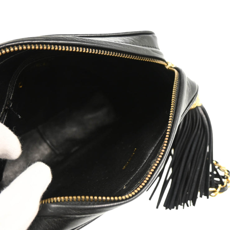 Chanel 1989-1991 Black Lambskin Camera Bag Mini