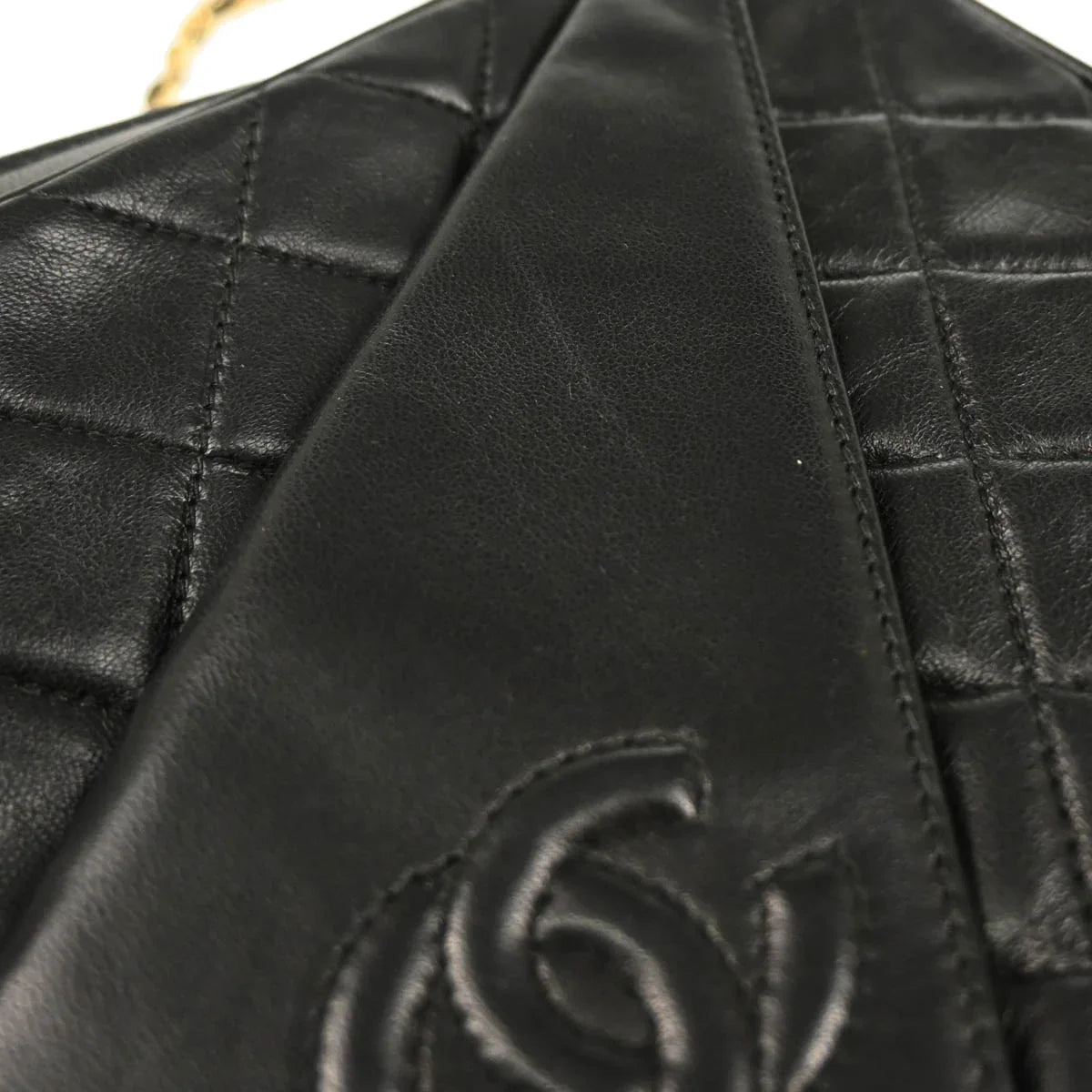 Chanel 1989-1991 Black Lambskin Camera Bag Mini