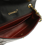 Chanel 1986-1988 Black Lambskin Single Flap Shoulder Bag