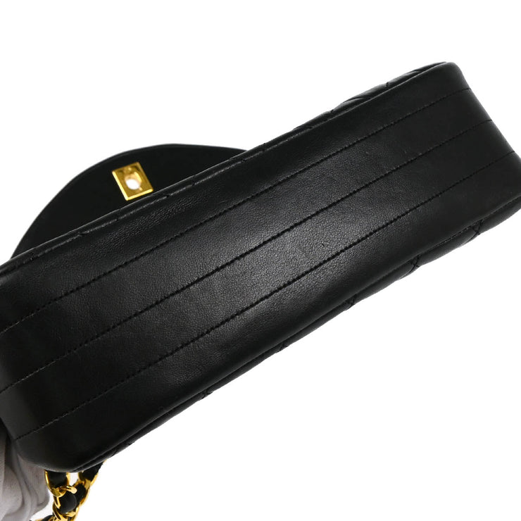 Chanel 1986-1988 Black Lambskin Single Flap Shoulder Bag