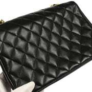 Chanel 1986-1988 Black Lambskin Single Flap Shoulder Bag