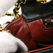 Chanel 1986-1988 Black Lambskin Single Flap Shoulder Bag