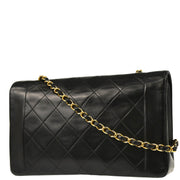 Chanel 1989-1991 Black Lambskin Single Flap Shoulder Bag