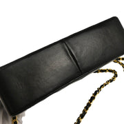 Chanel 1989-1991 Black Lambskin Single Flap Shoulder Bag