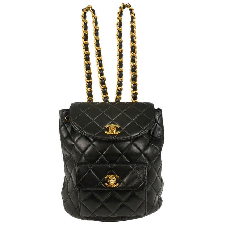Chanel 1994-1996Black Lambskin Large Duma Backpack