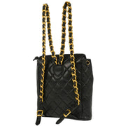 Chanel Black 1991-1994 Lambskin Large Duma Backpack