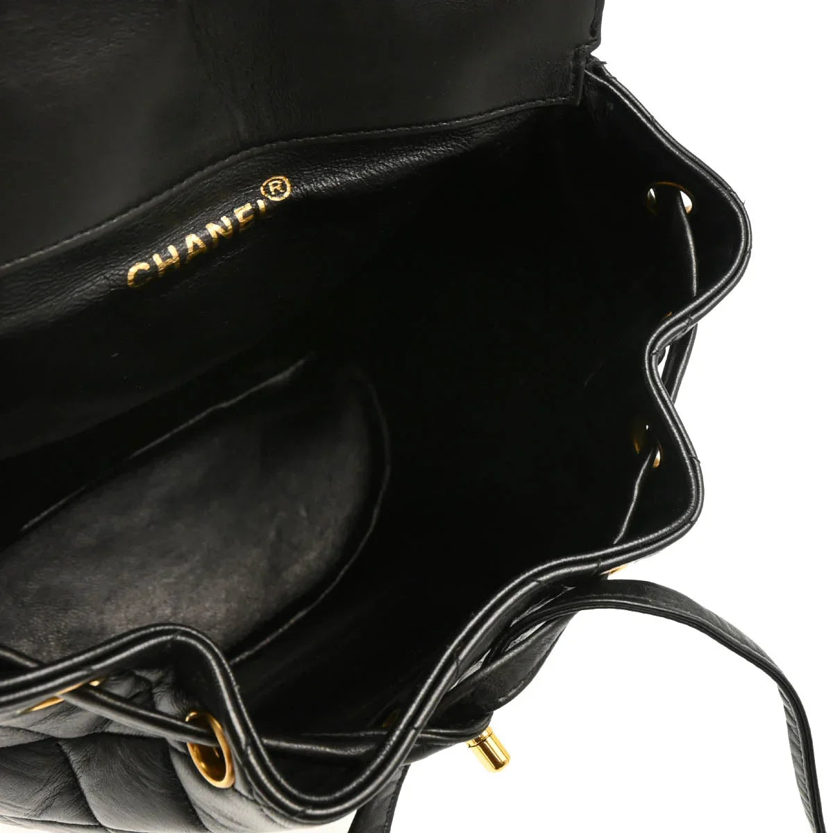 Chanel Black 1991-1994 Lambskin Large Duma Backpack