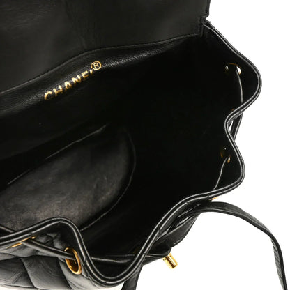 Chanel Black 1991-1994 Lambskin Large Duma Backpack