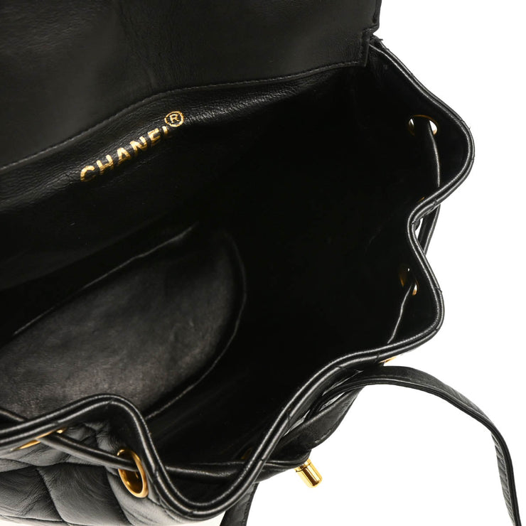 Chanel Black 1991-1994 Lambskin Large Duma Backpack