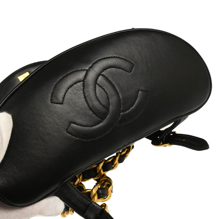 Chanel Black 1991-1994 Lambskin Large Duma Backpack
