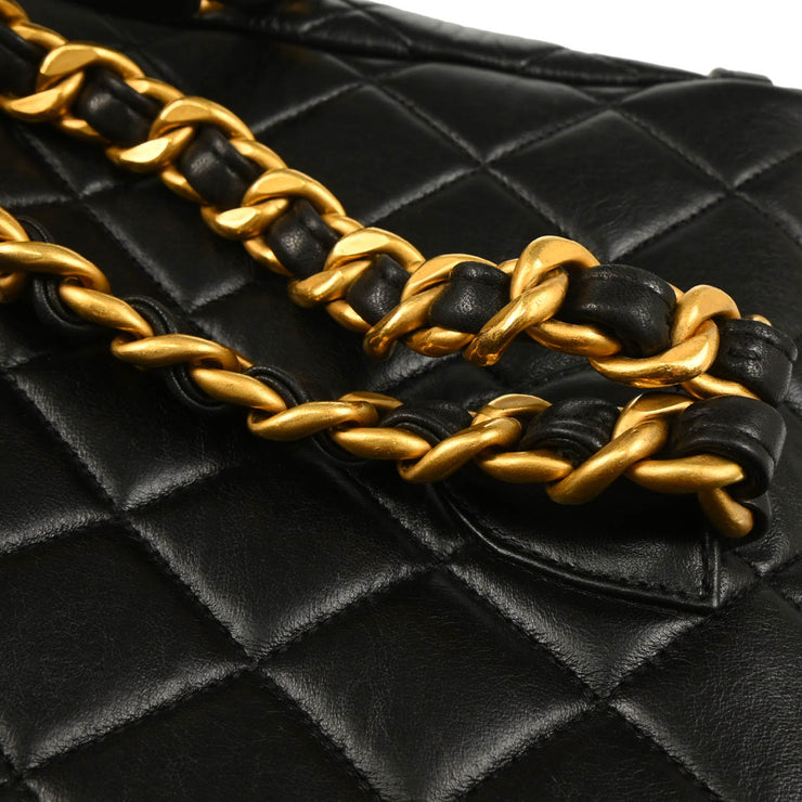 Chanel Black 1991-1994 Lambskin Large Duma Backpack