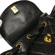 Chanel Black 1991-1994 Lambskin Large Duma Backpack