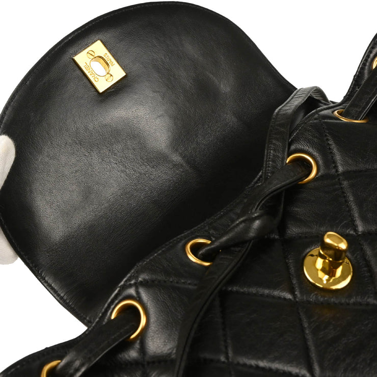 Chanel Black 1991-1994 Lambskin Large Duma Backpack